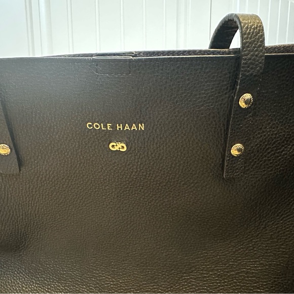 Cole Haan Black Leather Tote Bag - Picture 2 of 5